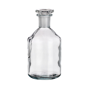 Simax Laboratory Reagent Bottle, 5000ml, Narrow Neck, with Glass Stopper, 60/46 Socket Joint, Clear, Borosilicate Glass, Each Each