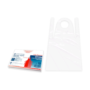 Out of Date, Liv Disposable Aprons, Bib Type, 23um, 71 x 117cm, HDPE, HACCP, 100/BX, Original New Condition, Big Discount, Limited Stock
