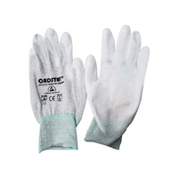 CADSTAT ESD Antistatic Gloves with PU Dipped Thumb, Fingers and Palm, Medium, 10 Pairs/Pack Pack