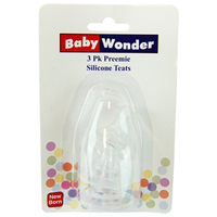 Feeding Bottle Teats Silicon , size Small 3/Card Card