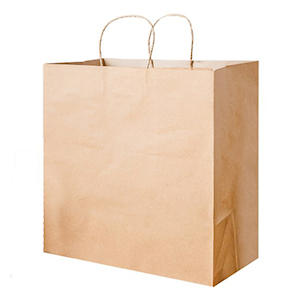 Paper Carry Bags, No. 26, 430(L) X 450(W) X 150(H) mm, Recycled, Brown, 100 Pieces/Carton Carton