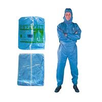Livingstone Coveralls Protective Suit w/ Hood, 40gsm, Medium, Non-Woven Recyclable Polypropylene and PE, Water Repellent, Blue, Each Loose