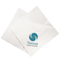 Livingstone Cocktail Napkins, For North West Hospital, 2-Ply, 240 x 240mm, Corner Embossed, White, 250 Napkins/Sleeves, 8 Sleeves/Carton, 2,000 Pieces/Carton Carton