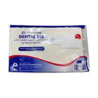 Livingstone Dental Bib or Head Pad, Unfolded, 4-ply Lined, 31 x 50cm, Large, White, 50/Pack