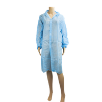 Out of Date Isolation Gown Dust Coat Long Sleeve Hook Loop Fastener Button w/o Pocket Freesize Nwoven Blu Ls Discounted While Stock last Each