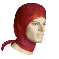Livingstone Disposable Head Hood Cover with Backflap, 47cm Length, 57cm Width, 30cm Tie, Red, HACCP Certified, 1,000 Pieces/Carton Carton