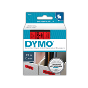 DYMO TAPE ELECT. BLACK ON RED 12MM X 7M EACH Each