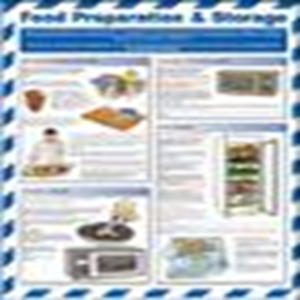 FOOD PREPARATION & STORAGE, LAMINATED POSTER, 590X420MM, EA Each
