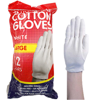 Livingstone Cotton Gloves, Extra Large, White, 12 Pairs/Bag, 480 Pairs/Carton Carton