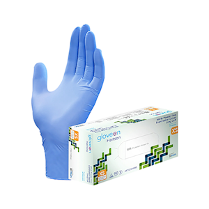 GloveOn Maverick Nitrile Examination Gloves, Powder Free, Long Cuff, Extra Small, Blue, 100 Pieces/Box Box