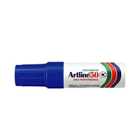 Artline 50 Permanent Marker, 6mm, Chisel Point, Blue, Each Loose
