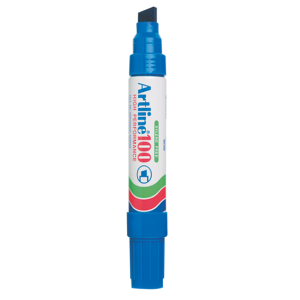 Artline 100 Permanent Marker, 12mm, Chisel Point, Blue, Each Loose