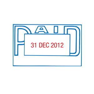 DATER STAMP S/INKING PAID/CHEQ. # BLUE/RED EACH Each