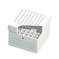 Globe Scientific Freezer Storage Box 49 Place, 7 x 7 Format, White Cardboard for 15ml Centrifuge Tubes 17x120mm, 134 x 134 x 115mm, Each