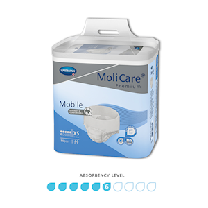 Molicare Mobile Adult Pull-Up Diaper, Small, 60-90cm, 14 Pieces/Pack, 4 Packs/Carton Carton