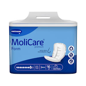 Hartmann Molicare Premium Form, 9 Drops, 3239mL Absorbency, 16 Pieces/Pack Pack