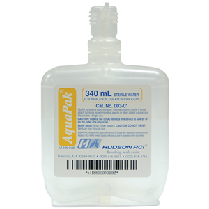 Out of Date, Hudson AquaPak Sterile Water for Inhalation, 340 ml, Loose, Original Unopened Condition, Price Discounted, While Stocks last Loose
