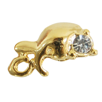 Dangle Gold - Dolphin with Cubic Zirconia Each