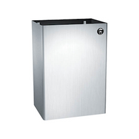 JD Macdonald Surface Mounted Waste Bin, 45L, 203(L) x 387(W) x 584(H) mm, Stainless Steel, Each Each