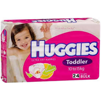 HUGGIES TODDLER GIRL NAPPIES 24/PK 8/CTN Carton