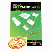 MACO MULTI-USE 45 LABELS PAGE WHITE PK100 MACO Box