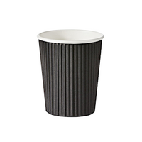 Livingstone Corrugated Paper Cup, 355mL or 12oz, Hot & Cold, Biodegradable, Triple Wall, Black, 25 Pieces/Pack
