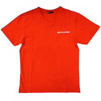 Livingstone V-Neck T-Shirt, 100pct Cotton, 45+ Thread Count, 220GSM Yarn Weight, Large, Red, Each Each