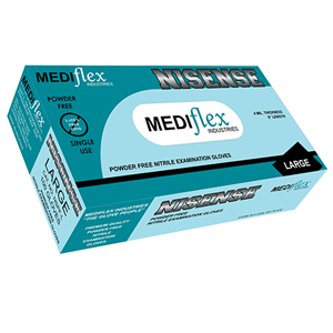 Out of Date,Nisense Nitrile Exam Gloves,Sky Blue,Powder Free,Large,1000/CT,Original Unopened Condition, Price Discounted, While Stocks last Carton
