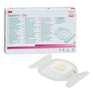 3M Tegaderm CHG Chlorhexidine Gluconate I.V. Securement Dressing, 7x8.5 cm, 1660R, Antimicrobial, Transparent, Oval, Sterile, 25 Pcs/Box