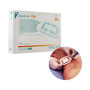 3M Tegaderm Transparent Film Island Dressing, 5 x 7cm, Absorbent, with Non Adherent Pad, 50 Pieces/Box