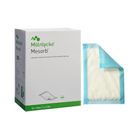 Mesorb Absorbent Underpad Dressing, 10 x 13cm, Fluid-Repellent Backing Barrier, Blue, Breathable, 50/Box
