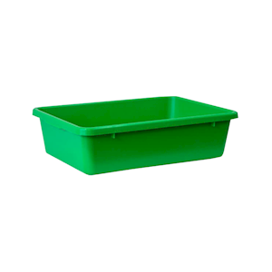 Miranda Plastics Food-Safe Crate, 530(L) x 378(W) x 142(H) mm, 22L, 10Kg Capacity, Polypropylene, Green, Each