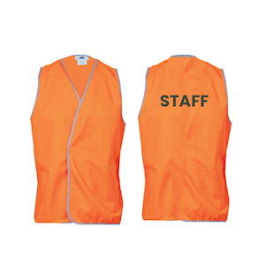 Livingstone High Visibility Safety Vest, Day Use,Customised Print Staff (Back), School Logo (Front), Large, Orange, Each Each
