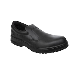 Slipbuster Lite Slip On Safety Shoes, Size 43, Black, Pair Pair