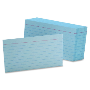 GUIDE CARDS 5"X8" BLUE RULED PACK/100 Pack
