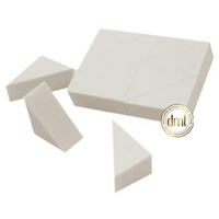 Natural Makeup Sponge Block, Non-latex, Silky White, 8/pk Pack