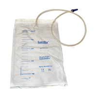 Livingstone Overnight Drainage Urine Bag, 2000ml, 100cm Long Anti-Kink Inlet Tube, without Outlet, Non-Sterile, Each Each