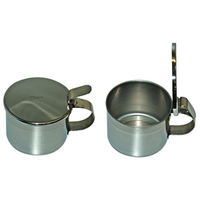 Adler Sputum Mug, 100ml Capacity with Lid, Stainless Steel, Each Each