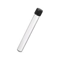 Test Tube, Glass, with SVL Black Phenolic Recyclable Plastic Screw Cap, 14 x 100mm, 100/Pack Pack