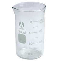 Livingstone Beaker, 150ml, Tall Form, Graduated with Spout, Borosilicate Glass, Each Each