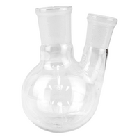 Bomex Flask, Round Bottom, 100ml, Two Neck, 24/26 Socket 19/26 Side Socket, Borosilicate Glass, Each Each