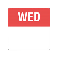 Fildes Food Safety Square Removable Label Wednesday, 40mm, 500/Roll Box