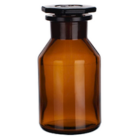 Simax Laboratory Reagent Bottle, 250ml, Wide Mouth, with Glass Stopper, 35/24 Socket Joint, Amber, Borosilicate Glass, Each Each