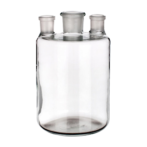 Simax Woulff Bottle with Three Necks, 5000mL, SJ (1) 45/40, SJ (2) 24/29, 180 x 316(H) mm, Borosilicate Glass, European, Each Each