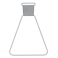 Simax Erlenmeyer Conical Flask, 100ml, 19/26 Socket Joint, 64mm Bottom Diameter, Borosilicate Glass, European, Each Each
