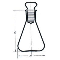 Simax Iodine Determination Flask, 250ml, 24/29 Socket, with Stopper, Borosilicate Glass, D85, Each Each