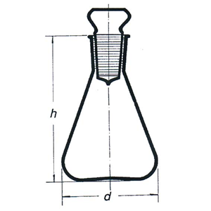 Simax Iodine Determination Flask, 250ml, 24/29 Socket, with Stopper, Borosilicate Glass, D85, Each Each