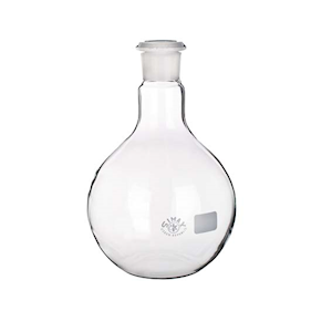 Flat-Bottom Spherical/Boiling Flask, 50ml, Socket Joint 29/32, 51(D)mm x 100(H)mm, Borosilicate Glass, Clear, European, Each Each