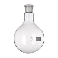 Flask, Round Bottom, 100ml, 14/23 Socket Joint, 115mm Height x 64mm Diameter, Borosilicate Glass, Simax, Each Each