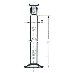 Cylinder Hexagonal Glass Graduated, 25ml SJ14/23 (B) Each